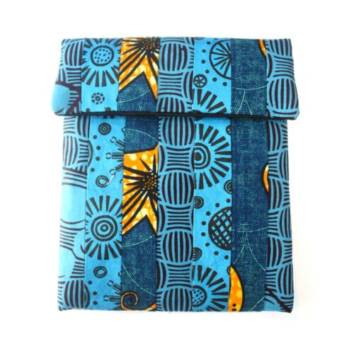 Blue patchwork iPad sleeve