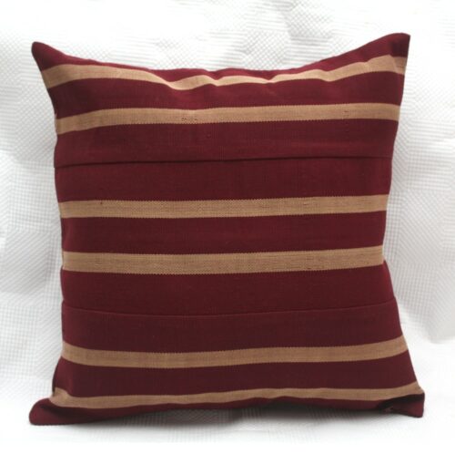 Maroon Aso Oke Cushion