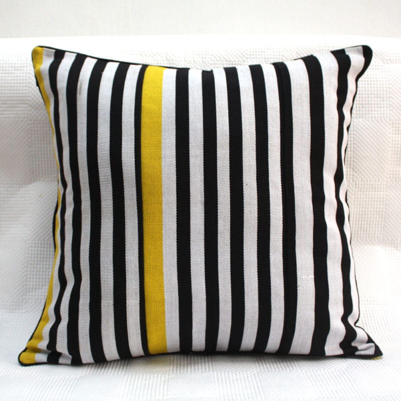 Yellow Zebra Throw Pillow