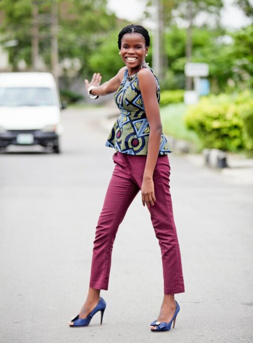 Ankara Print Peplum Top