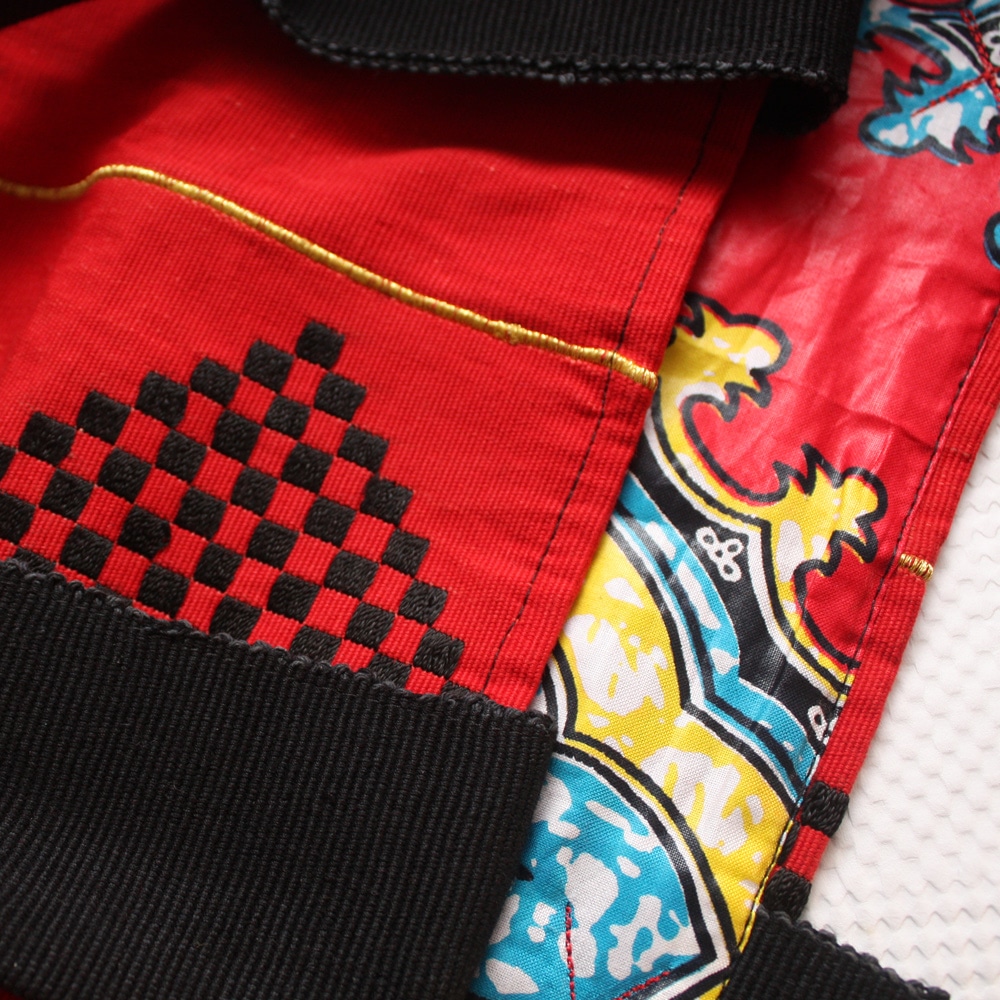 Red and Black Aso Oke Tommy Tote