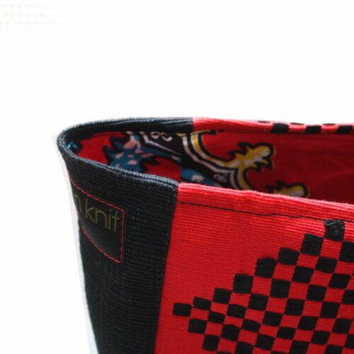 Red and Black Aso Oke Tommy Tote