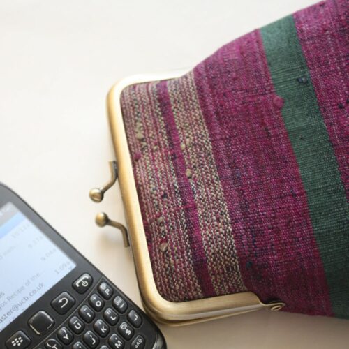 Dark Magenta Aso Oke Pico Pouch