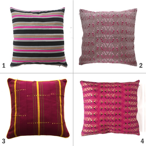 Pink Aso Oke Cushions