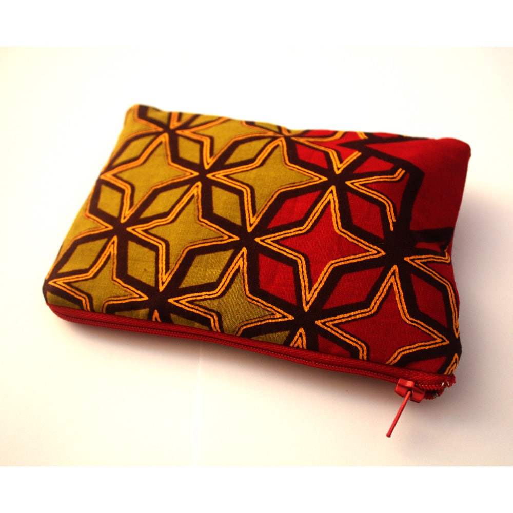 Red-stars zipper pouch