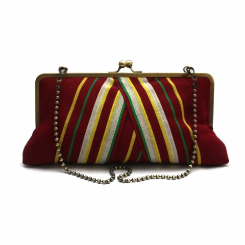 Alaari and Yellow Aso-oke Megasnap Clutch