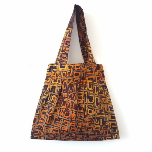 Brown and Orange Batik Bee Bag