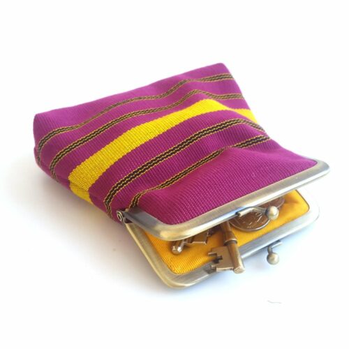Pink and Yellow Aso-oke pouch