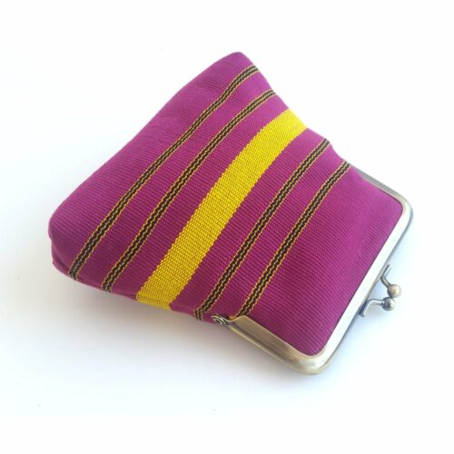 Pink and Yellow Aso-oke pouch