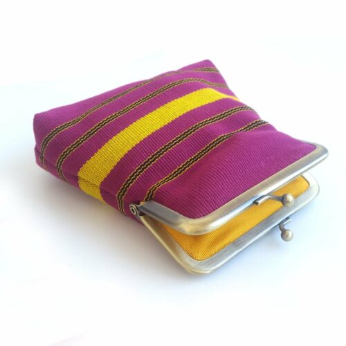 Pink and Yellow Aso-oke pouch