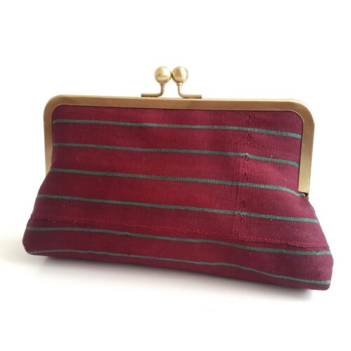 Maroon Clutch Purse in Alaari Aso-oke - Urbanknit