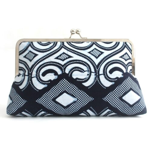 Urbanknit Blue Ankara print clutch