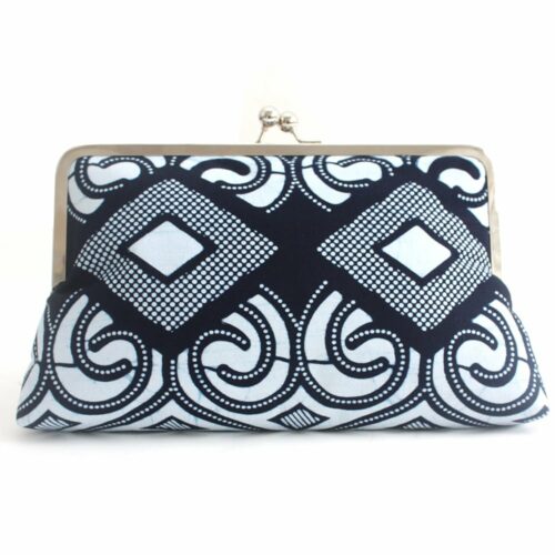 Blue Ankara print clutch