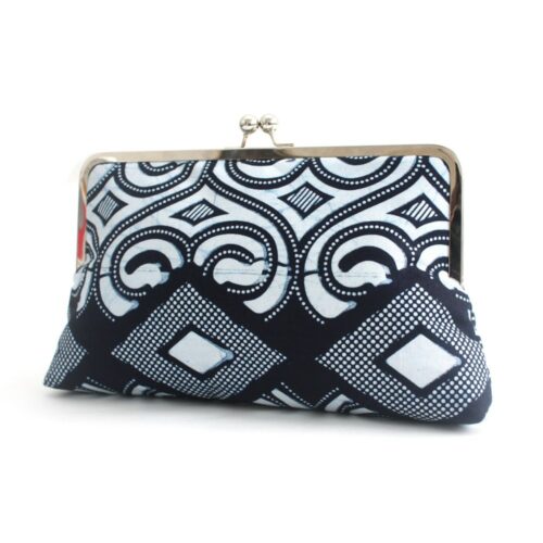 Blue Ankara print clutch