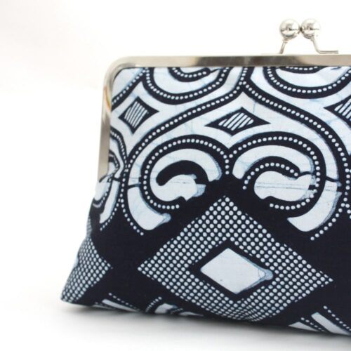 Urbanknit Blue Ankara print clutch