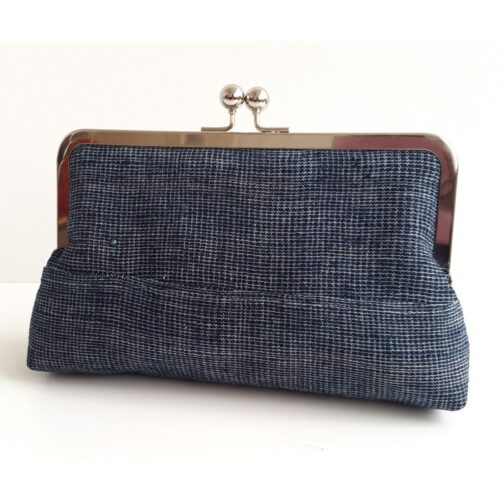 Blue Clutch Purse in Aso-oke and Lace - Image 5