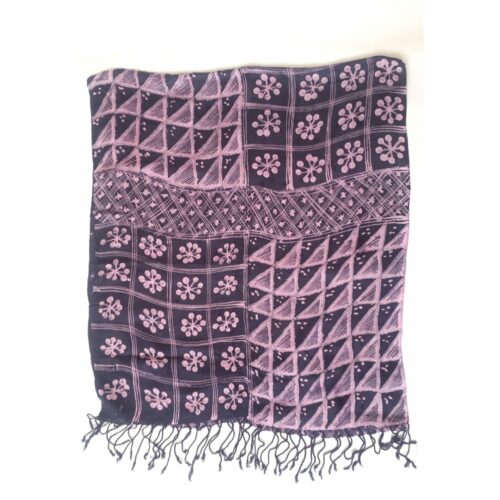 Grey and Pink Adire Shawl - Image 3