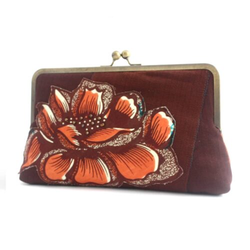 Orange and Brown Clutch in Aso-oke