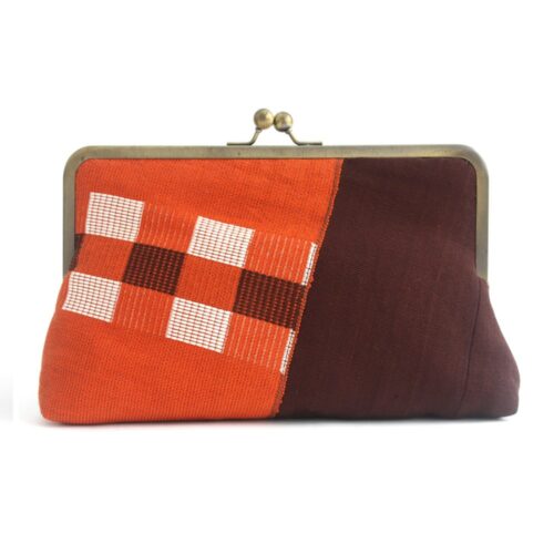 Orange and Brown Clutch in Aso-oke