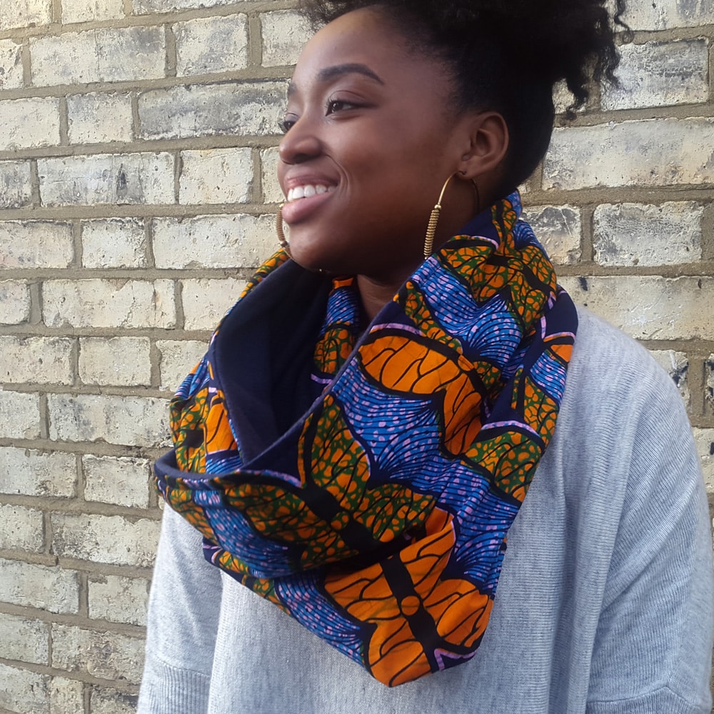 African print snood scarf