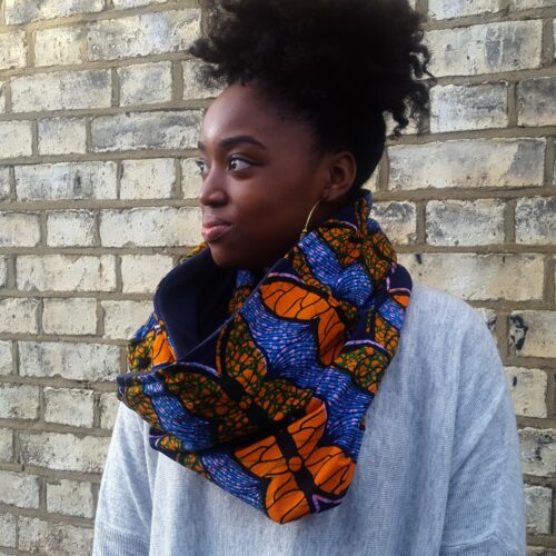 African print snood scarf