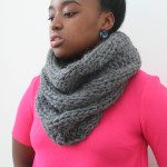 Chunky Knit Grey Wool Cowl - Image 2