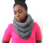 Chunky Knit Grey Wool Cowl - Image 3