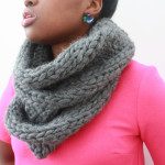 Chunky Knit Grey Wool Cowl - Image 4