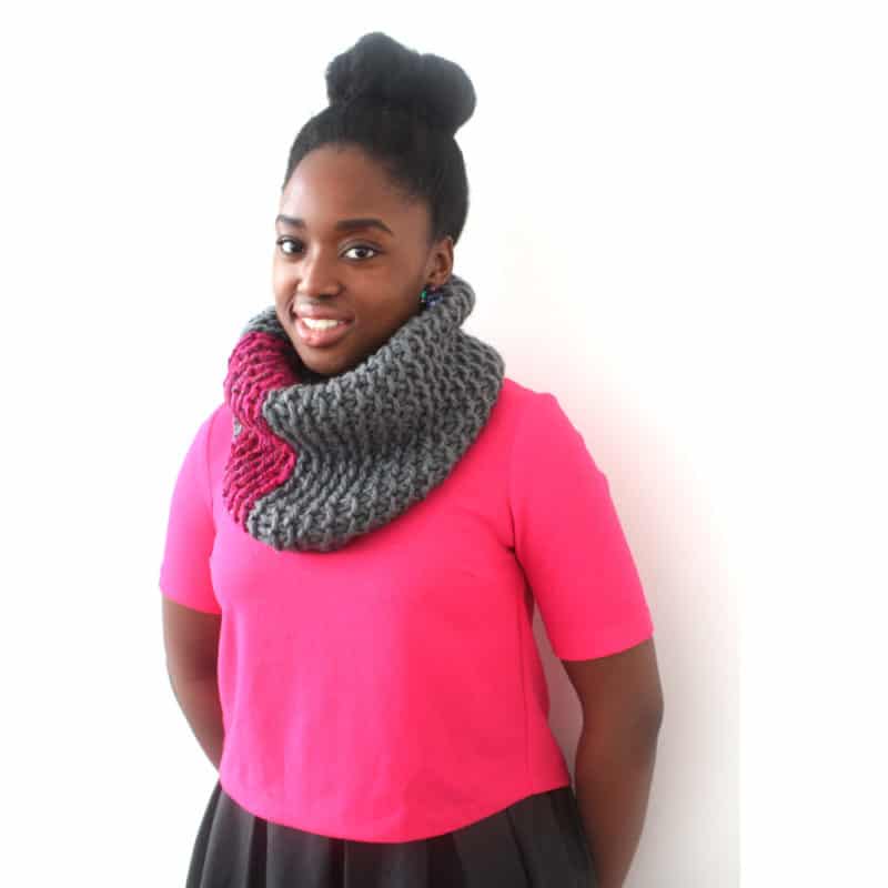 Pink and Grey Snood