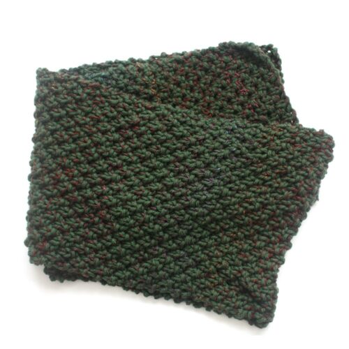 Oversized Chunky Knit Green Wool Scarf - Image 7