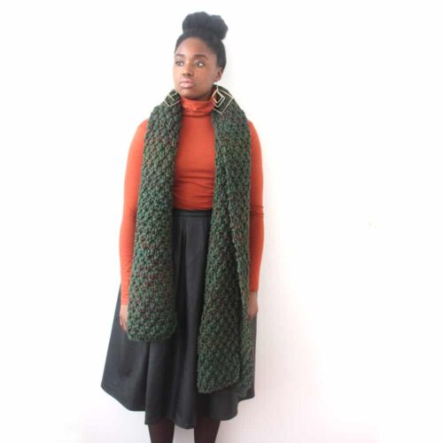 Green Chunky knit scarf