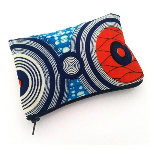 Blue and Orange Zipper Pouch by Urbanknit