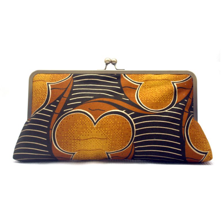 Olive Green Embroidered Clutch with Golden Crystal Clasp - HONC0313597