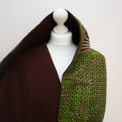 Green Ankara Print Snood Scarf - Image 3