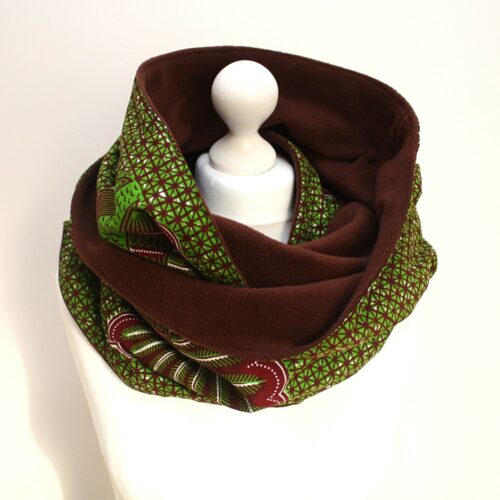 Green Ankara Print Snood Scarf - Image 7