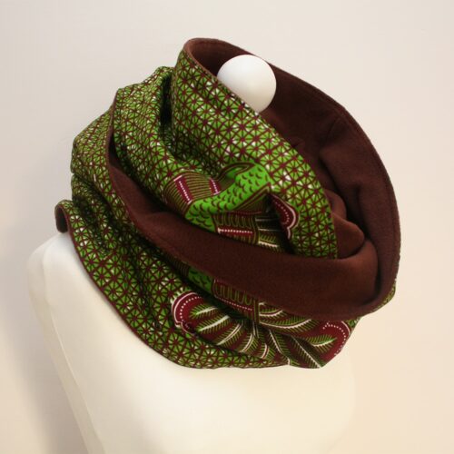 Green Ankara Print Snood Scarf - Image 8