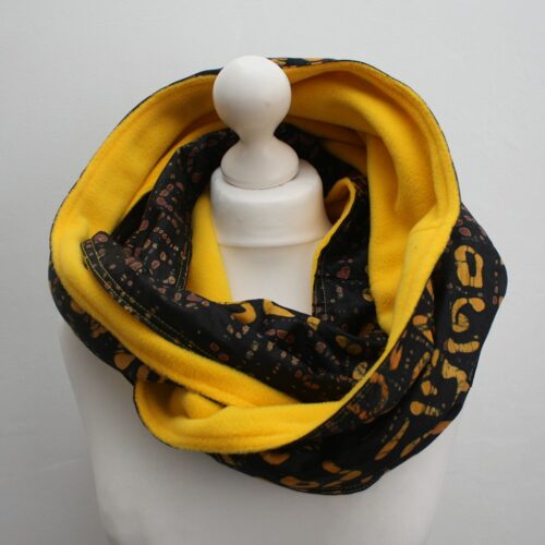 Brown and Yellow Batik Snood Scarf