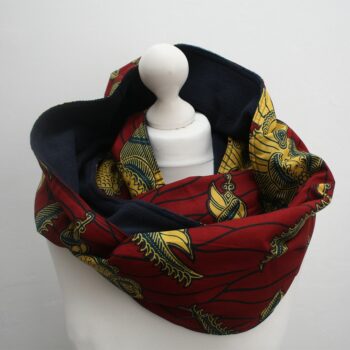 Dark Red Ankara Snood Scarf