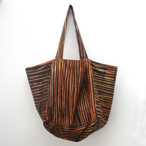 Brown Batik Cube Tote