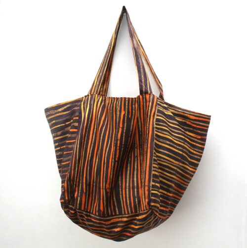 Brown Batik Cube Tote - Image 3