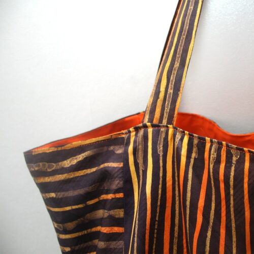 Brown Batik Cube Tote - Image 2