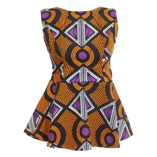 Orange Ankara Peplum Top