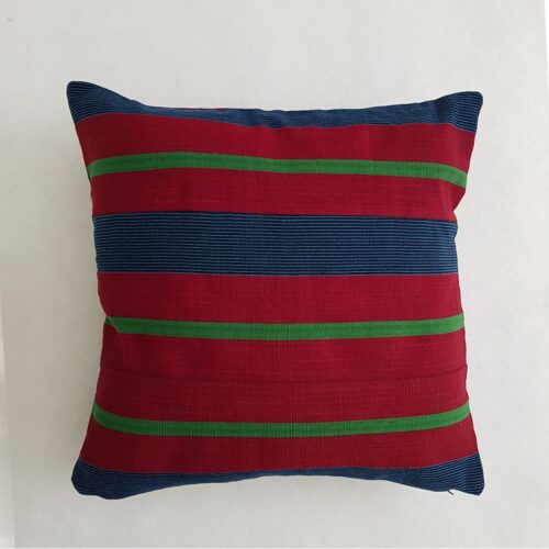 Wine and Blue Aso-Oke Cushion