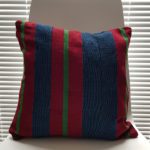 Wine and Blue Aso-Oke Cushion - Image 7