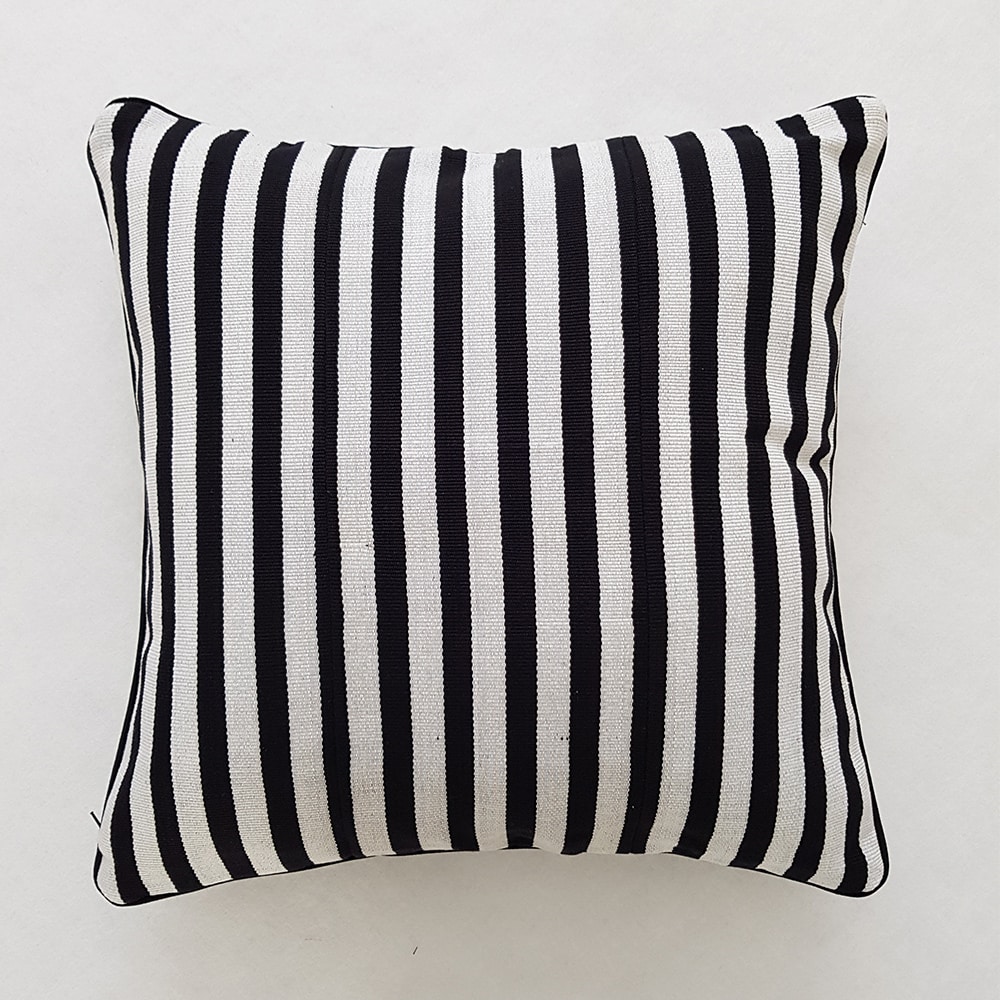 grey white striped cushions