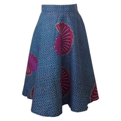 Turquoise and Purple Circle Print skirt