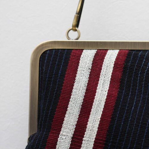 Blue and Maroon Aso-Oke Supersnap Clutch - Image 5