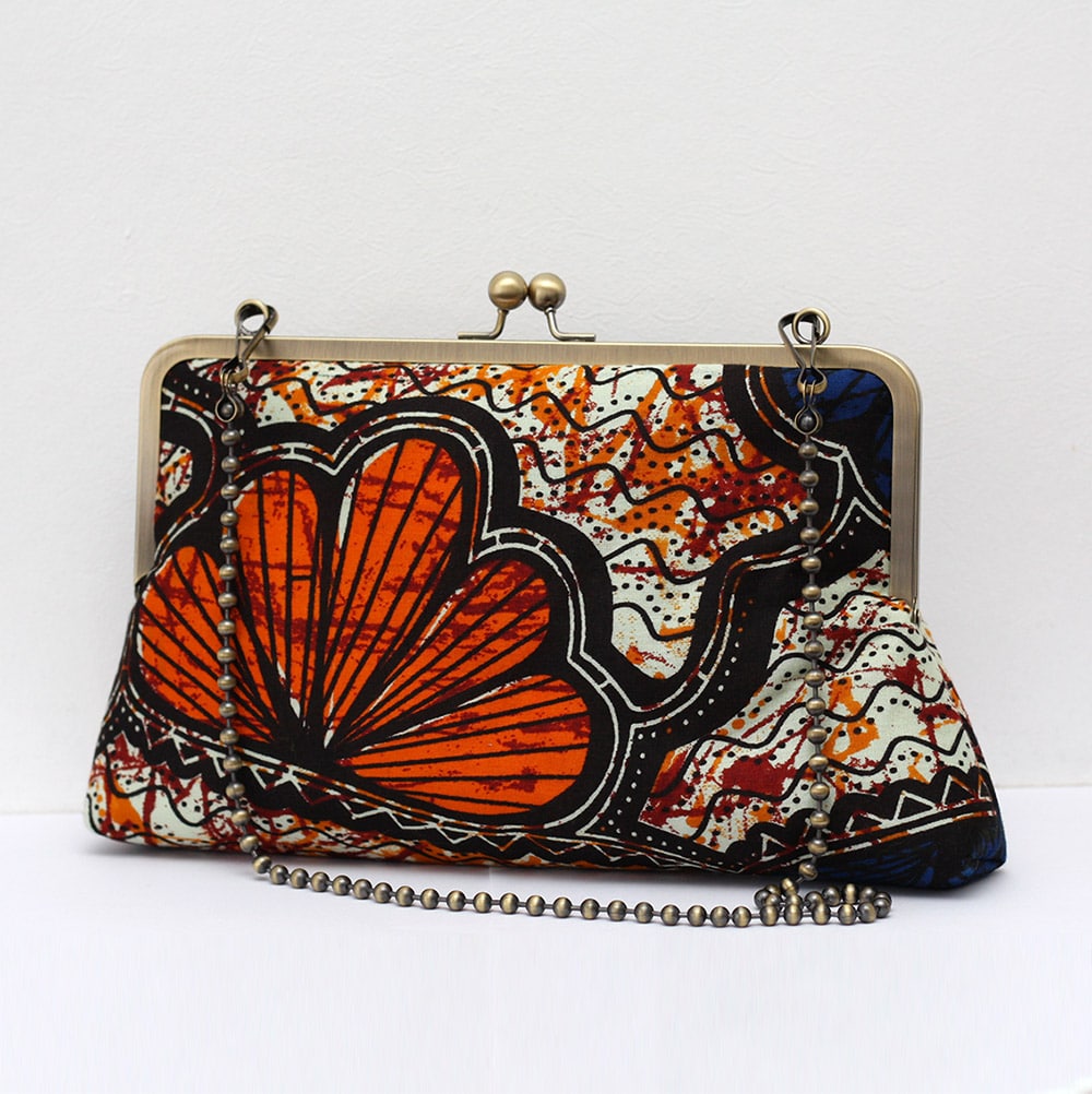 orange clutch purse