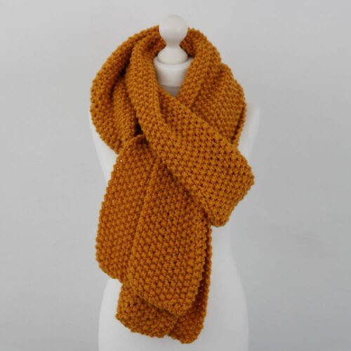 Yellow Chunky Knit Giant Scarf