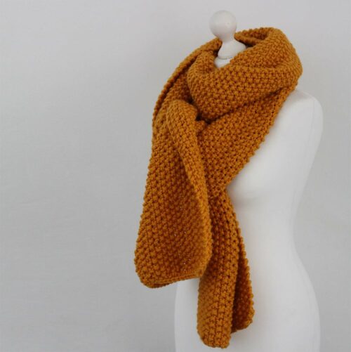 Yellow Chunky Knit Giant Scarf